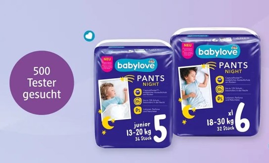 dm Drogerie: 500 Testfamilien für babylove Pants Night gesucht