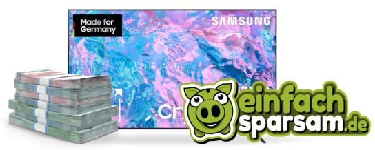 Samsung TV + 150 € Bargeld Gewinnspiel Dezember von Einfach-Sparsam.de