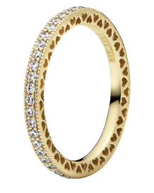 Funkeln und Herzen Ring 14k Gold-plated unique metal blend von Pandora