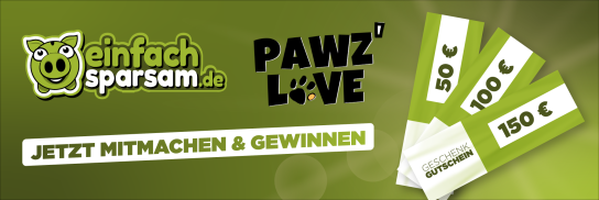 Einfach-Sparsam & PAWZLOVE verlosen zusammen Gutscheine im Gesamtwert von 450 €